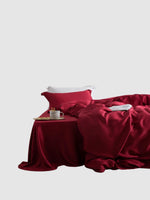 Parure de lit en soie 25 Momme 200x230 - Rouge