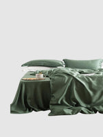 Parure de lit en soie 25 Momme 220x240 - Vert
