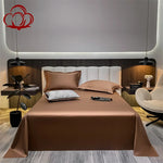 Drap plat en coton marron - 160x230cm - Drap