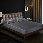 Drap housse en soie gris - Taie d’oreiller 48x74cmx2
