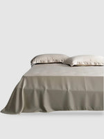 Drap plat en soie naturelle 245x270 - Beige