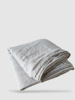 Drap plat en lin 180x200 - Gris clair