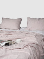 Drap plat en lin 180x230 - Rose