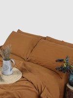 Drap plat en lin 230x270 - Gingembre