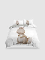 housse de couette 1 personne avec lapin - 135x200cm 2PCS
