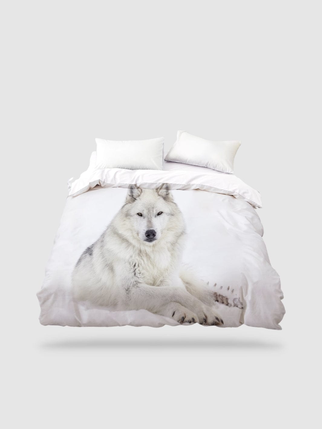 housse de couette loup blanc - 140x200cm