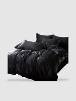 Parure de lit en soie 220x240 - Noir