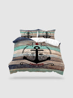 parure de lit ancre marine - 135x200cm