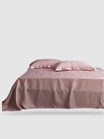 Drap plat en soie naturelle 245x270 - Rose