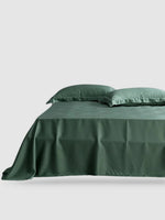 Drap plat en soie naturelle 245x270 - Vert
