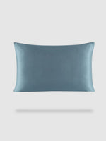 housse de coussin soie de murier 50x70 - Bleu océan