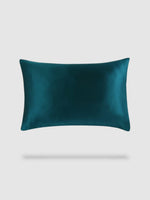 housse de coussin soie de murier 50x70 - Bleu turquoise