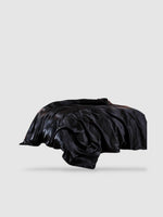housse de couette satin de coton 160x210 - Noir