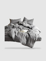housse de couette unie 150x220 - Gris
