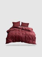 housse de couette unie 150x220 - Marron foncé