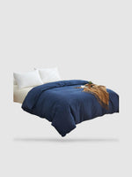 housse de couette en coton 220x220 - Bleu