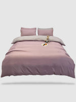 housse de couette couleur unie 140x200 - Rose pastel/gris