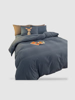 housse de couette polyester et coton 200x220 - Bleu