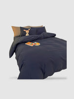 housse de couette polyester et coton 200x220 - Bleu nuit