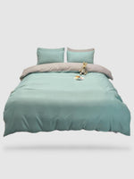 housse de couette couleur unie 200x200 - Bleu pastel/gris