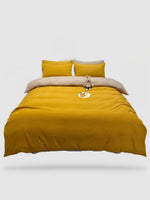 housse de couette couleur unie 200x200 - Jaune/camel