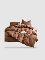 housse de couette unie 200x200 - Marron