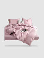 housse de couette unie 200x200 - Rose