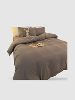 housse de couette polyester et coton 220x240 - Gris