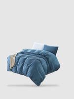 housse de couette coton lavé 240x260 - Bleu pastel