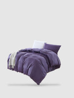 housse de couette coton lavé 240x260 - Violet foncé