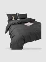 housse de couette polyester et coton 180x210 - Noire