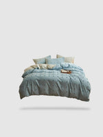 housse de couette brodée 200x230 - Bleu pastel