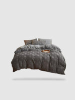housse de couette brodée 200x230 - Gris