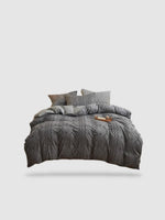 housse de couette brodée 220x240 - Gris anthracite
