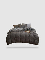 housse de couette brodée 200x230 - Gris foncé