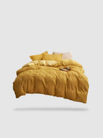 housse de couette brodée 200x230 - Jaune