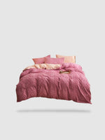 housse de couette brodée 200x230 - Rose clair