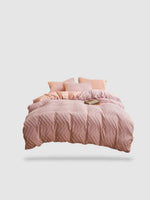 housse de couette brodée 200x230 - Rose pastel