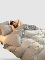 housse de couette d’hiver 150x200 - Gris clair