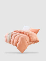 housse de couette coton lavé 150x200 - Saumon