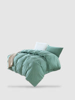 housse de couette coton lavé 150x200 - Turquoise