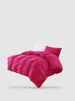 housse de couette coton lavé 200x220 - Rose