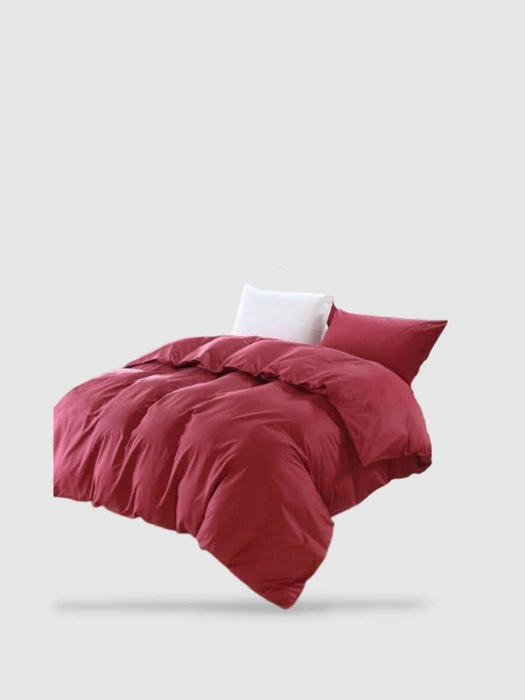 housse de couette coton lavé 200x200 - Bordeau