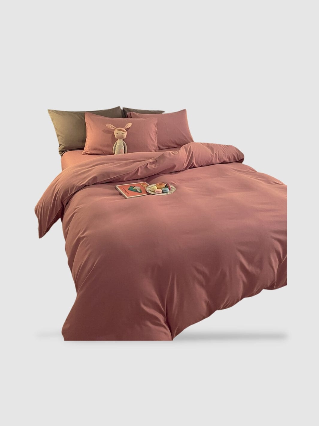 housse de couette polyester et coton 150x200 - Mauve