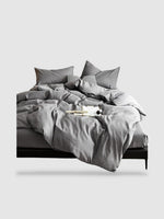 housse de couette en microfibre 200x200 - Gris