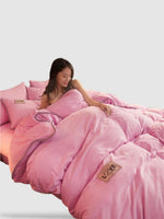 housse de couette d’hiver 200x230 - Rose clair