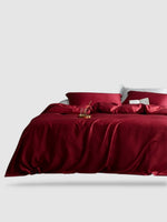Housse de couette en soie naturelle 220x240 - Rouge