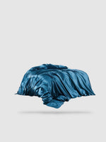 Housse de couette en soie de mûrier 230x230 - Bleu