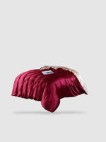 Housse de couette en soie de mûrier 150x200 - Rouge/beige