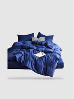 housse de couette unie 230x230 - Bleu